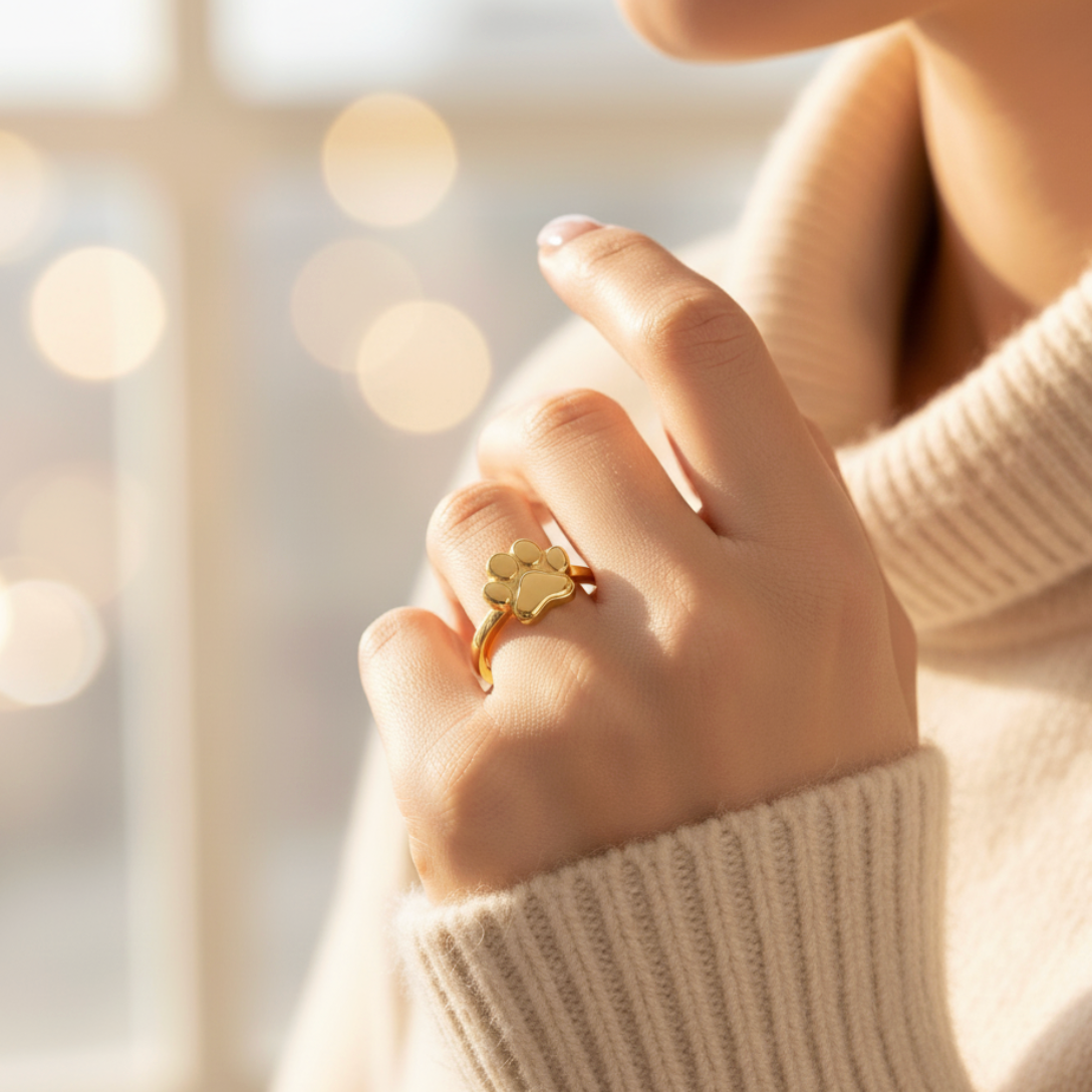 Regal Paw Crest Ring