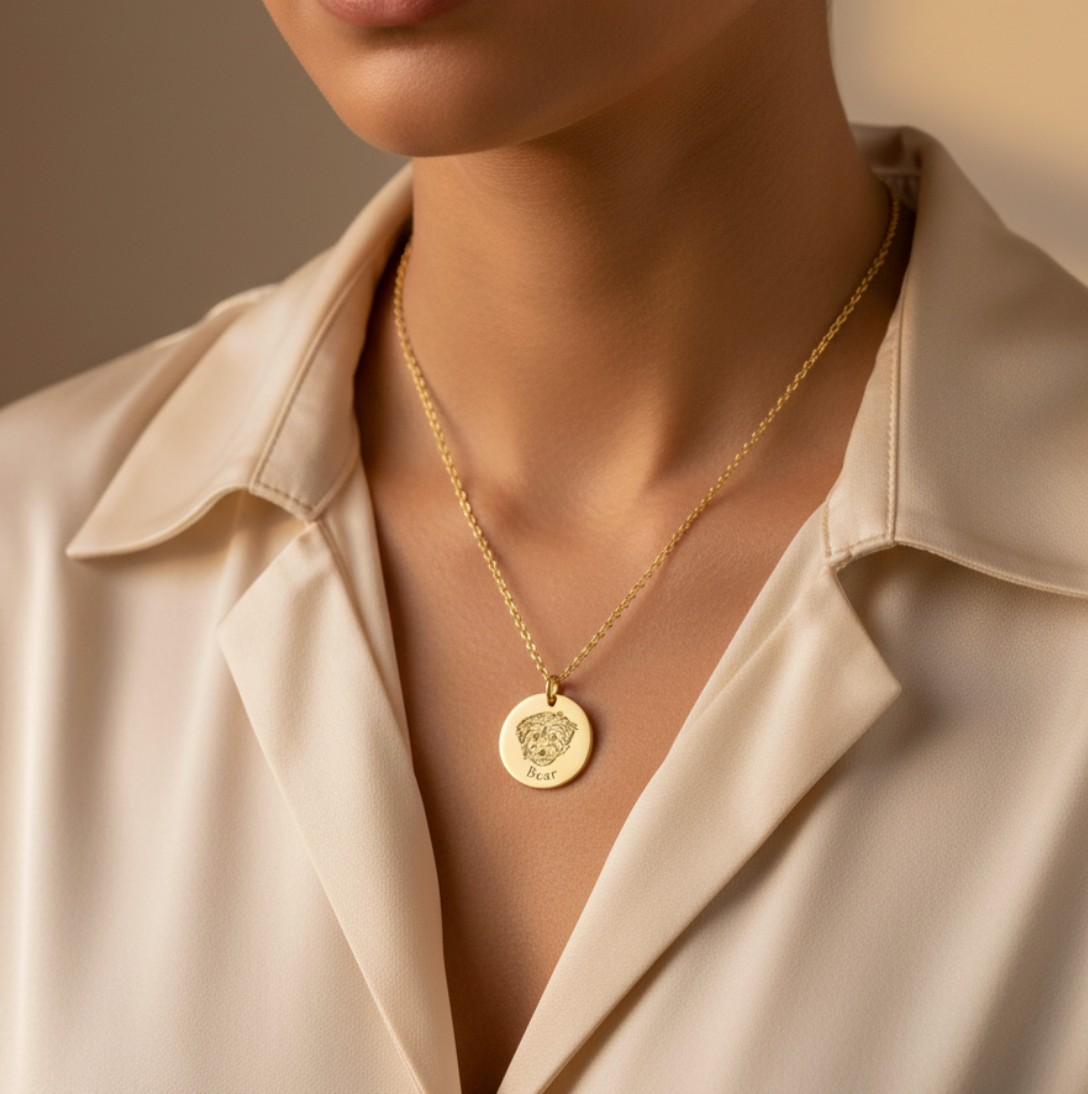 Custom Pet Portrait Necklace