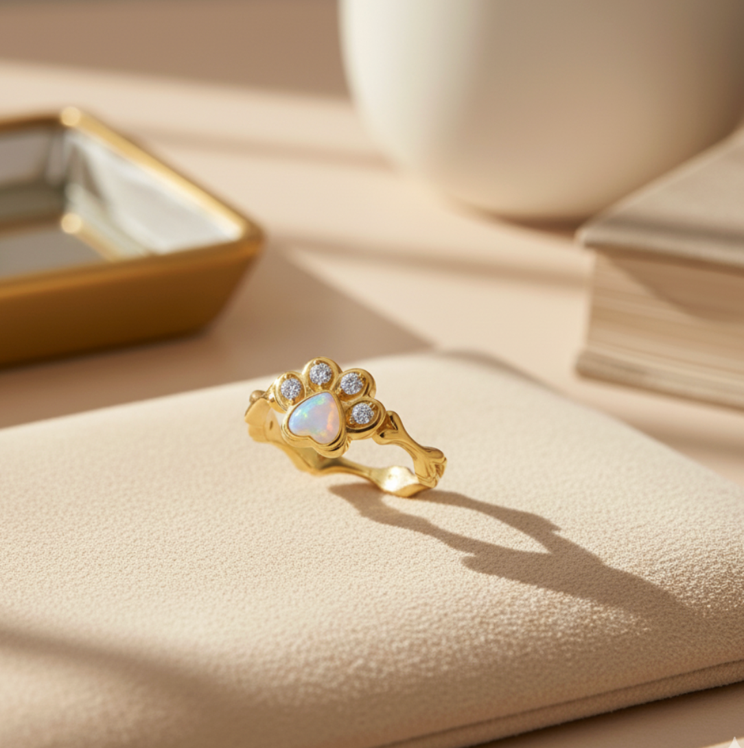 Opaline Paw Heirloom Ring